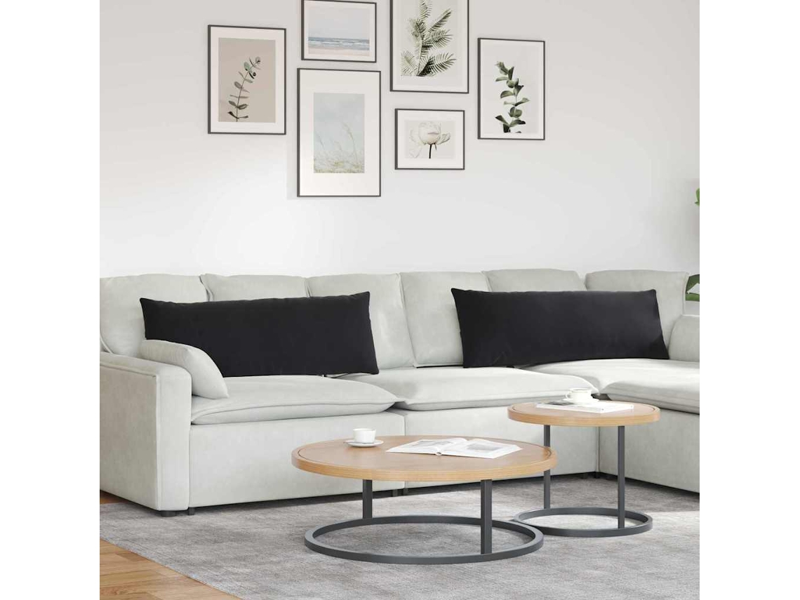 Vidaxl Travesseiros De Sofá 2 Pcs Preto 120 X 40 Cm
