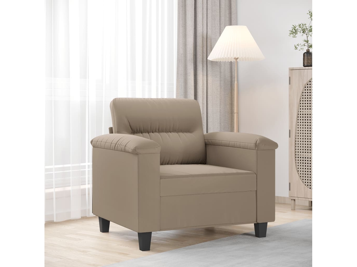 Poltrona Tecido De Microfibra 60 Cm Cinzento Acastanhado Lovely Home