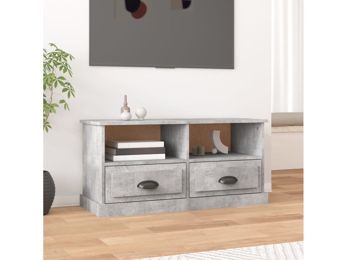 Vidaxl Móvel De Tv 93x35,5x45 Cm Derivados De Madeira Cinzento Cimento