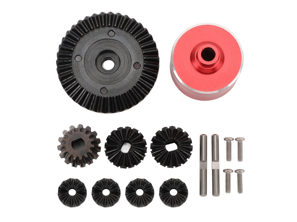 Conjunto De Engrenagens Diferenciais De Carro Rc Alumínio Aço 7075 Para Xv02 Tt02 Tt02b Vermelho