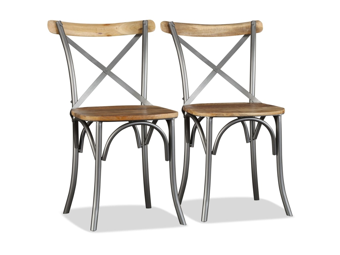 Vidaxl Cadeiras De Jantar 2 Pcs Madeira De Mangueira Maciça