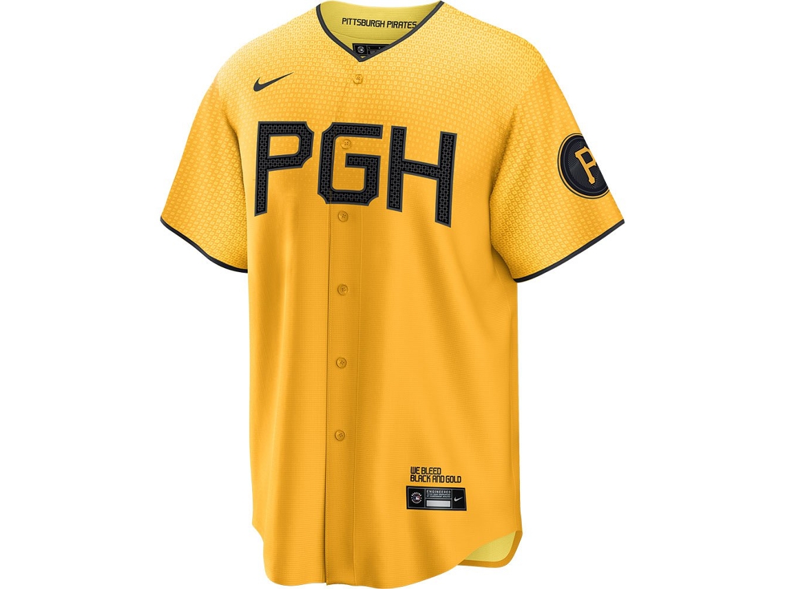 Camiseta de Manga Curta Mlb Official Replica Pittsburgh Pirates Amarelo Sfanatics