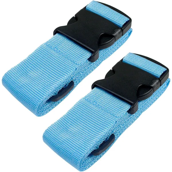 Cintas De Mala Reforçadas Para Viagem, Acessórios De Arrumação Malas, Alça De Bolsa Ajustável, Pacote Com 2 Unidades, Azul