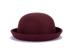 2026 chapéu de Lã Bowler Derby de Cor Solida para Mulheres Moderno