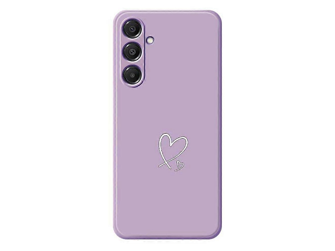 Capa Traseira De Tpu Com Borda Reta E Estampa De Amor Para Samsung Galaxy A16 5g 4g, Branca, Roxa