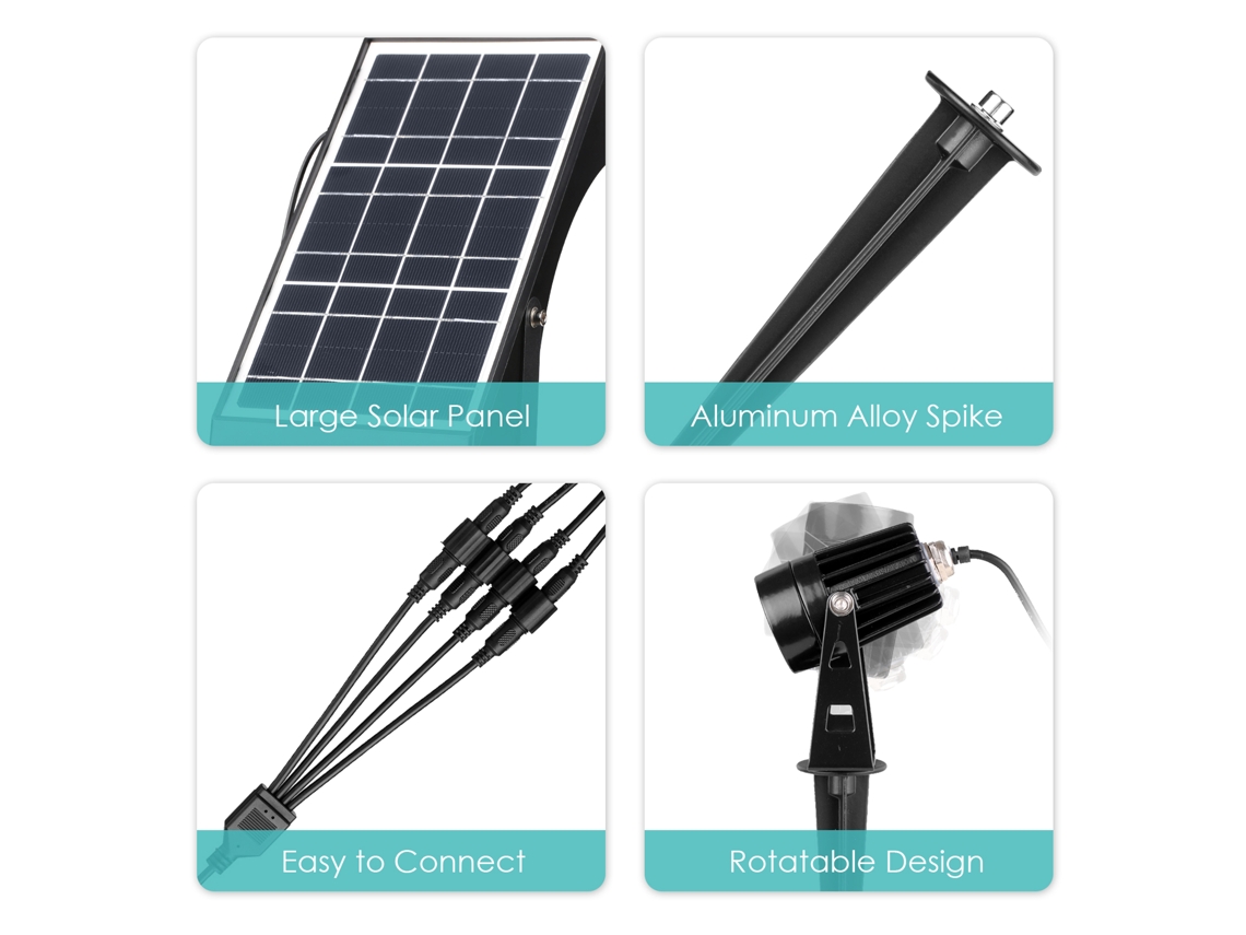 Luzes Solares Jardim 4em1 com Controle Remoto LAXISCREED