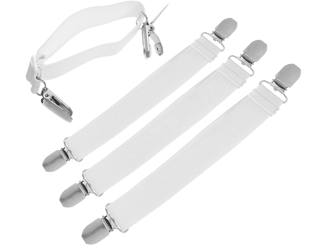 Pretyzoom Conjunto De 4 Tiras Fixação Ajustáveis Em Cores Claras Para Capas Tábua Passar Roupa E Cobertores, Com Fixação