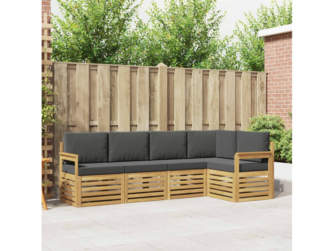 Vidaxl Conjunto De Sofás Para Exterior 5 Unid. Branco E Antracite