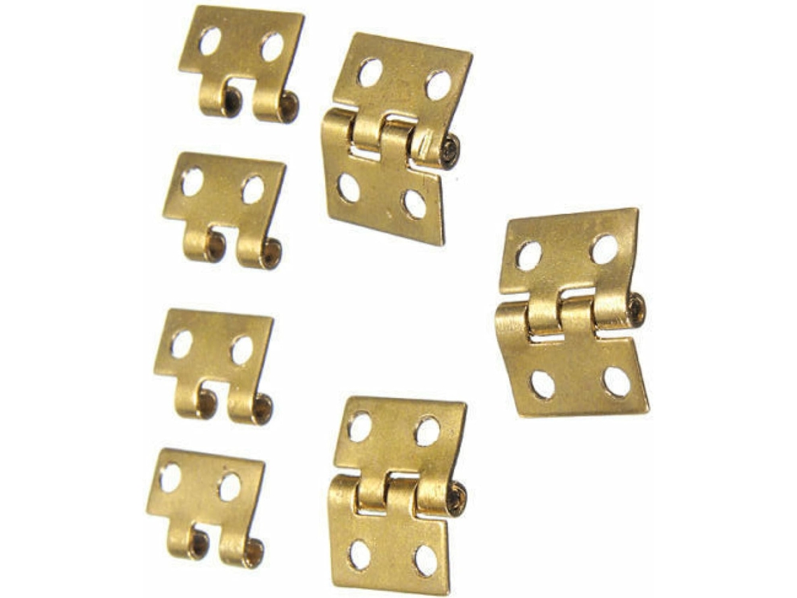 Pacote Com 50 Mini Dobradiças Metálicas Pequenas De 6mm Estilo Retrô