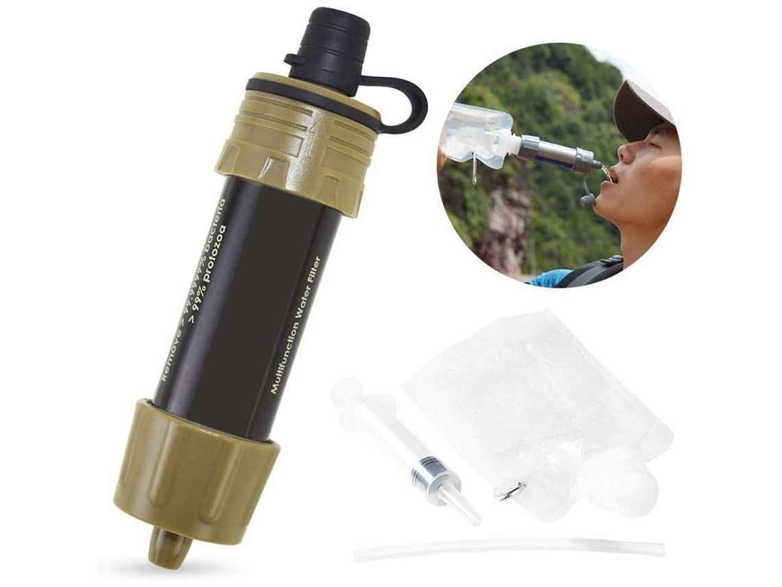 Filtro de Água Pessoal para Viagens, Acampamento e Emergências, Verde Ejército (S/MARCA)