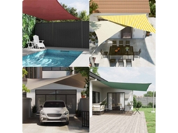 Vidaxl Vela De Sombra Solar Amarelo E Branco 5 × 3,5 M