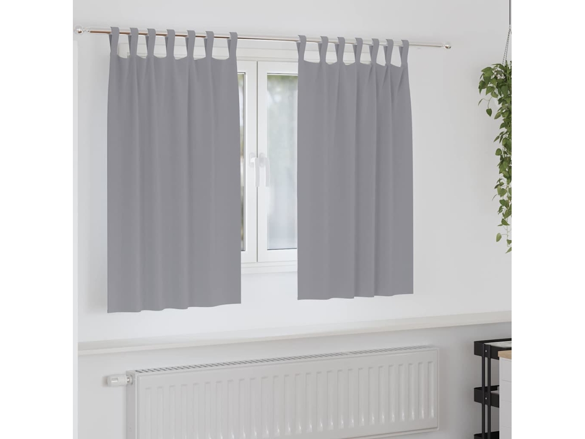 Vidaxl Cortinas Blackout Com Argolas 2 Pcs Cinzento-claro 140 X 140 Cm