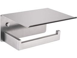 Porta papel higiênico com suporte para celular, dispensador de rolos de aço inox | AQUAFORGE