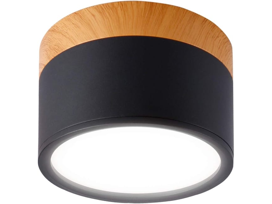 Spot Teto Led Preto 7w 6000k Ø110mm