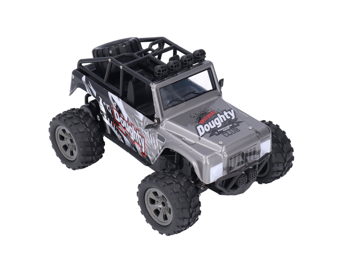 Primerox carro de Controle Remoto Off Road 2.4g com Pneus Antiderrapantes e Parachoques Cinza