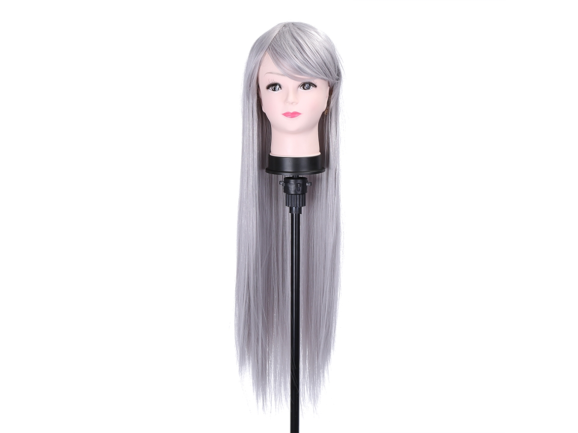 Peruca De Cosplay Cinza-prateada (80cm, Lisa E Reta, Adequada Para Anime) Eoocoo