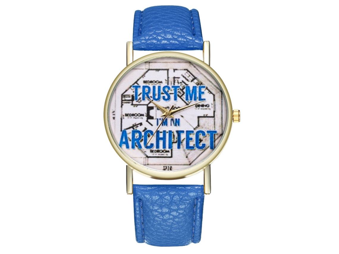 Relógio feminino moderno, relógio de pulso de quartzo azul para mulheres e homens.
