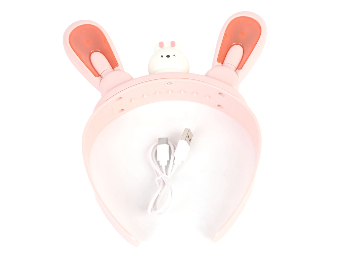 Diadema Com Orelhas De Coelho Iluminadas Com Led, Oscilação Automática, Efeitos De Luz Múltiplos E Recarregável