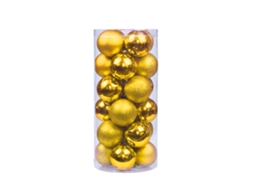 24 Peças 6 Cm Enfeites de Bola de Natal Inquebráveis para Decoração de Festa de Aniversário de Casamento de Árvore de Natal Ouro 6 Cm