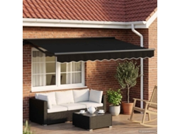 Vidaxl Toldo Retrátil Elétrico Preto E Anthracite 3,5 X 2,5 M