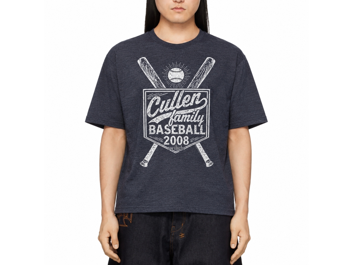 Rockinstone Twilight Movie Baseball 1 Heather Navy Adult T-shirt Size:xxl