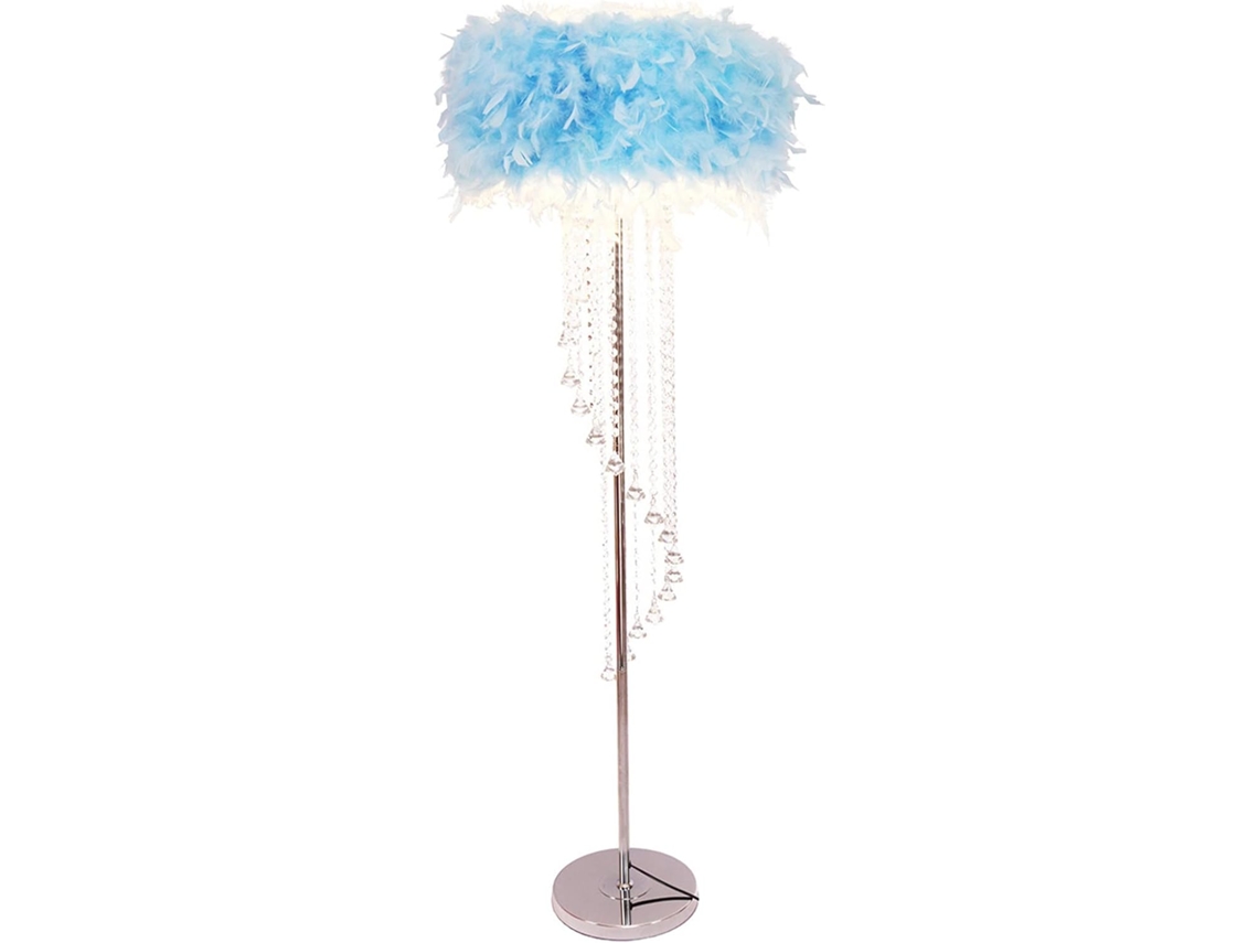 Luminária De Chão Feather Com Cristal Em Espiral, Luminária De Chão Moderna Feather, Luminária De Chão Para Leitura