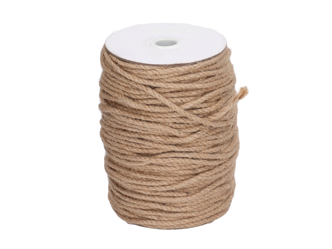 Corda De Juta Natural De 3 Fios, 4mm, 100m Para Decoração De Jardim E Artesanato
