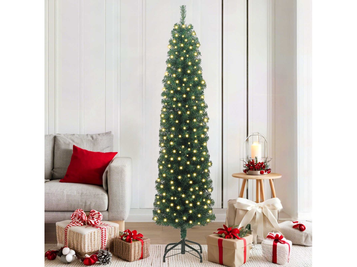 Vidaxl Árvore De Natal Artificial Verde 180 Cm Pvc E Aço E Plástico
