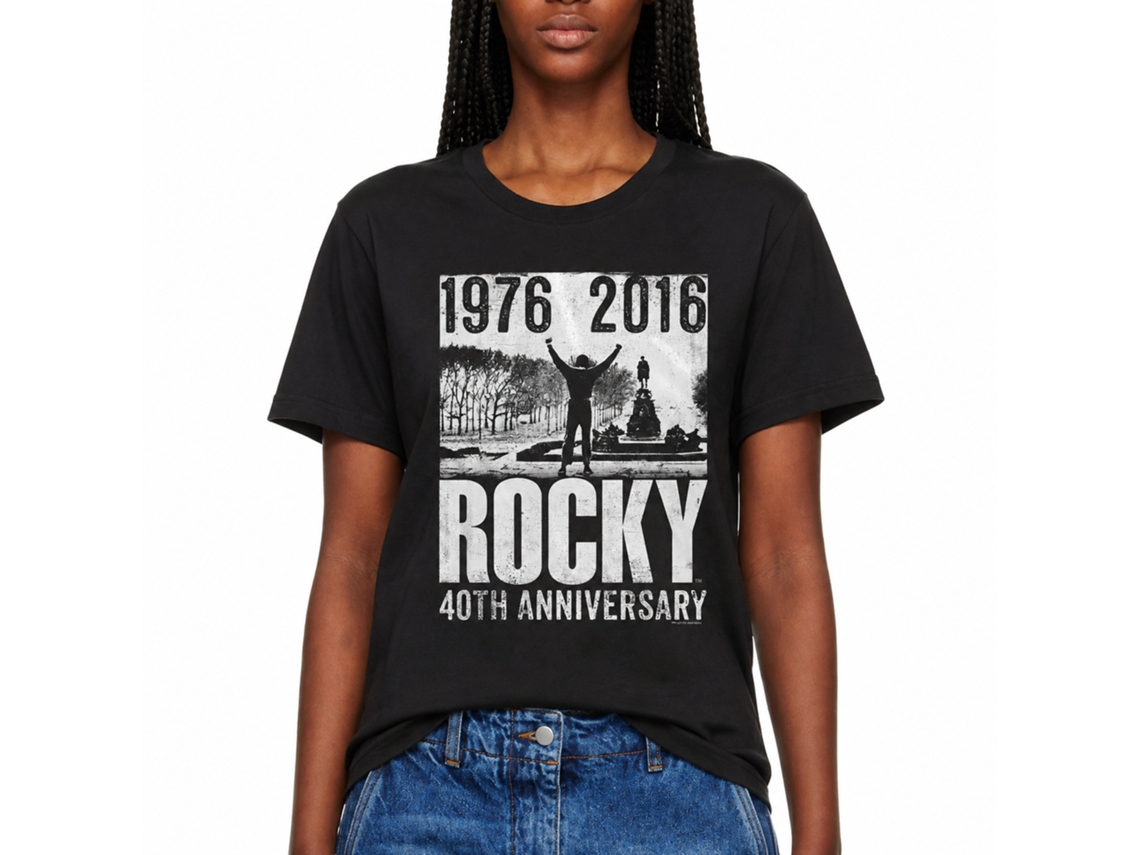 Rockinstone Rocky Movie 40th Anniversary 3 Black Adult T-shirt Size:xxxl