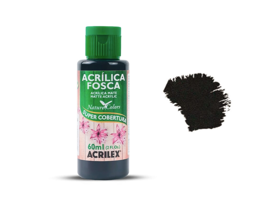 Tinta Acrílica Fosca ACRILEX Preto 520 -60Ml