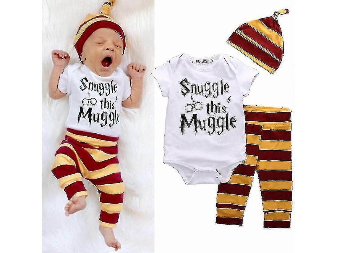 Conjunto Harry Potter Bebê 3 Peças: Body, Calça Pull-on E Boné Coordenado — 60cm