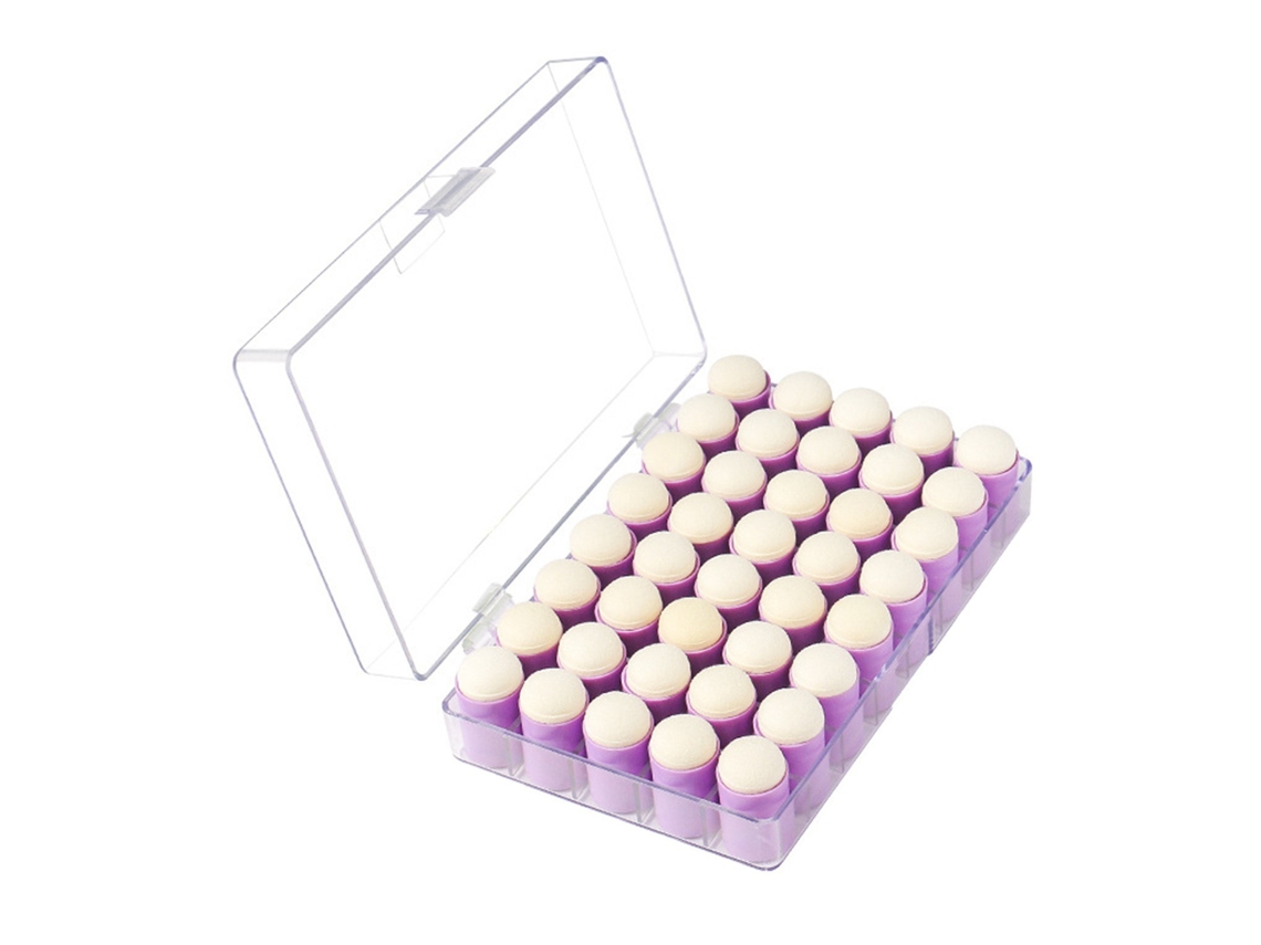 Conjunto de Daubers de Esponja de Dedo com Estojo de Armazenamento Ou Cartão de Tinta para Desenho de Pintura Artesanato de Mercadorias 40 Roxo