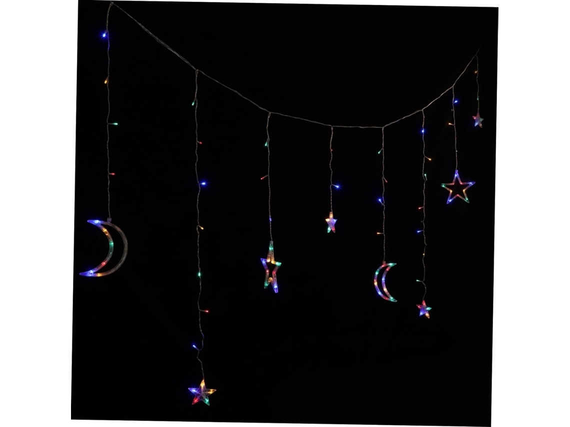 Luminária Noturna Led Solar De Fácil Utilização, Em Formato De Estrela E Lua.