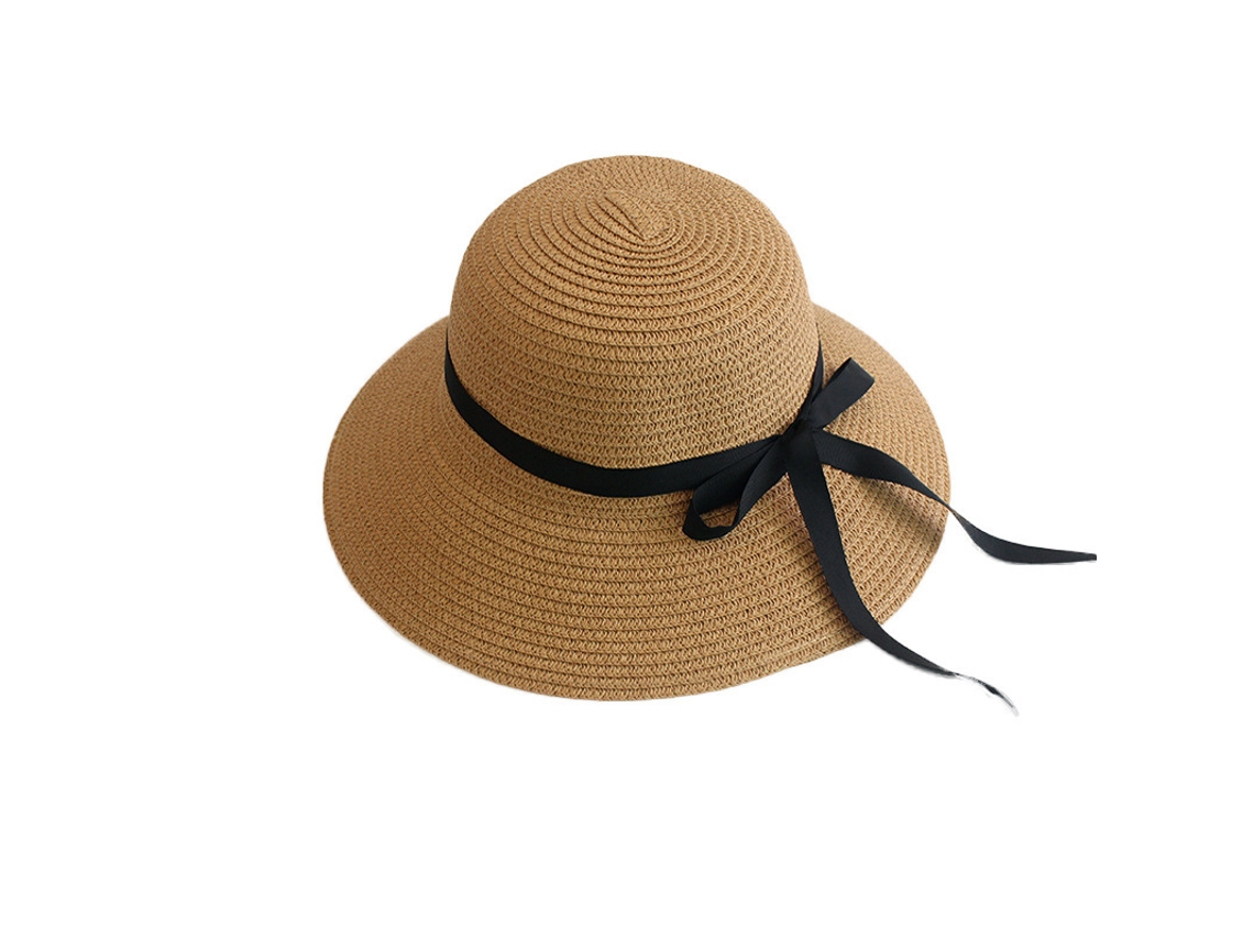 Chapéu De Sol Feminino – Chapéu De Palha – Bucket Hat Dobrável Com Proteção Uv – 56-58 Cm – Cáqui – Papiro