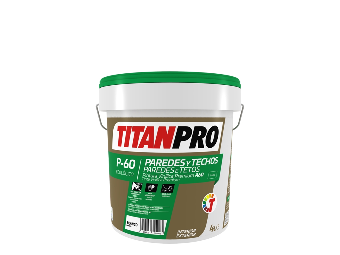 Tinta Vinílica Premium Mate P-60 4L TITAN