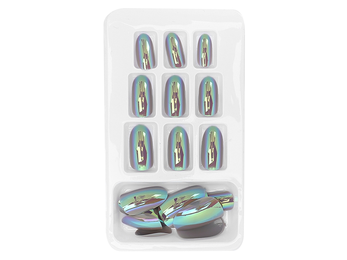 24pcs Unhas Falsas De Cobertura Total Coloridas Moda Pronta Para Usar Com 12 Tamanhos Diferentes