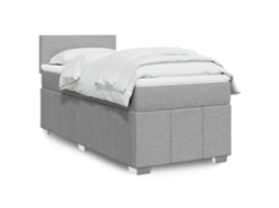 Vidaxl Cama Com Molas/colchão 90x190 Cm Tecido Cinzento-claro