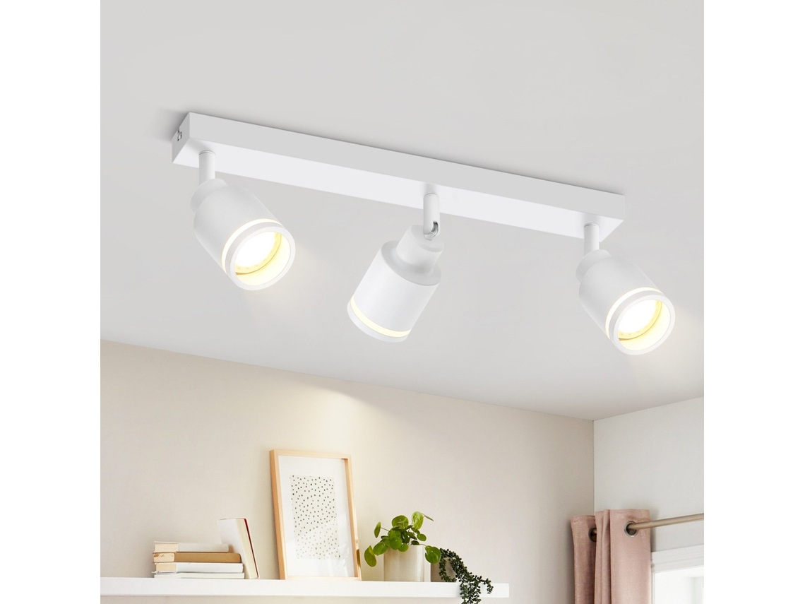 ZMH Projetor de teto 3 chamas rotativas 355° Luz pendente moderna para corredor Quarto