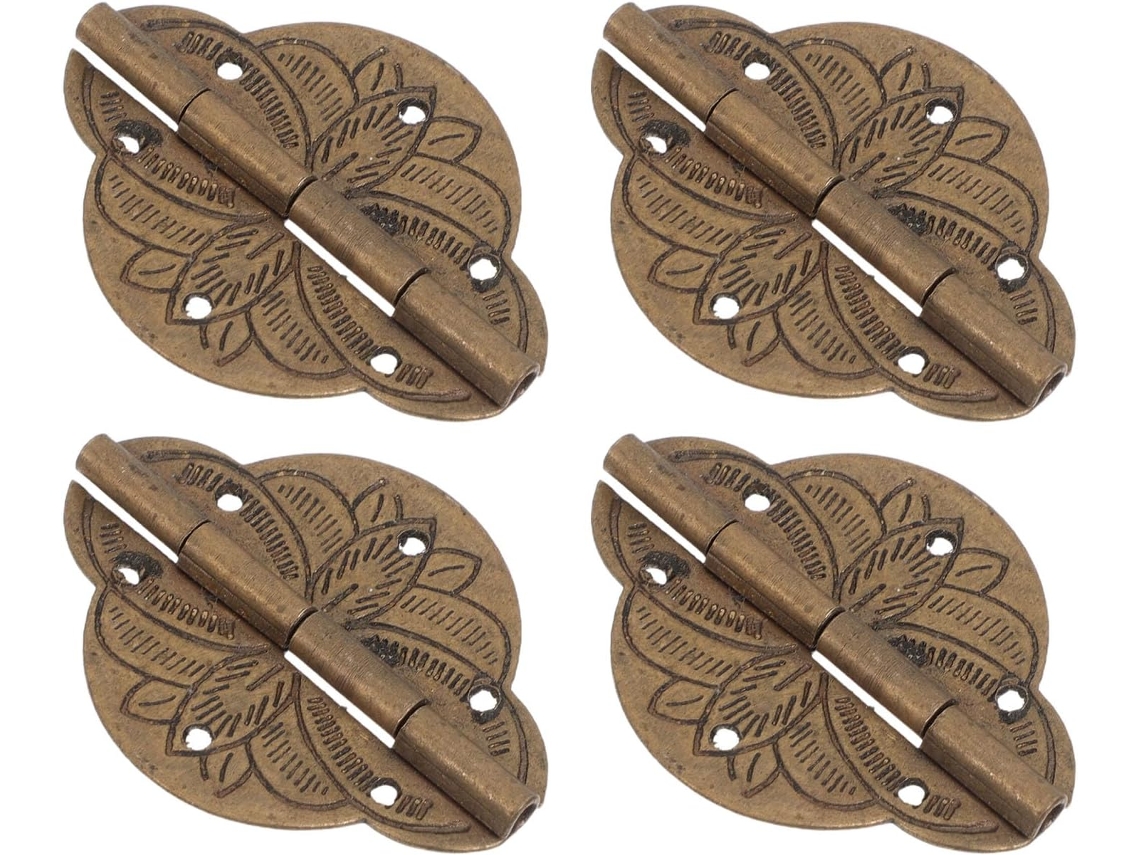 Dobradiças Homoyoyo Em Latão Antigo 4 Peças Para Caixa De Joias – Pequenas, 42x31mm, Ferragens Decorativas Para Armários