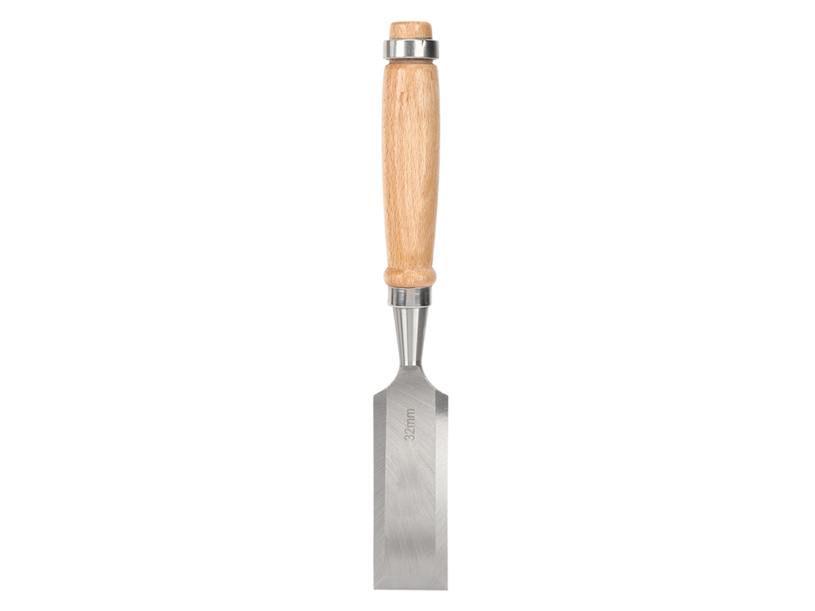 Ferramenta de Carpintaria Chisel Plano com Alça de Madeira, Liga de Aço Cr V, Durável, 32mm, Accessório Industrial S/MARCA
