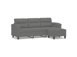 3-seater Sofa With Footstool, 3-seater Sofas With Footstools Vidaxl Cinzeto Microfibra (n/a)