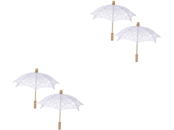 Conjunto De Acessórios Para Guarda-chuva Com 4 Peças: Mini Guarda-chuva Preto Gótico Para Noivas, Ideal Para Decoração De Casamento...