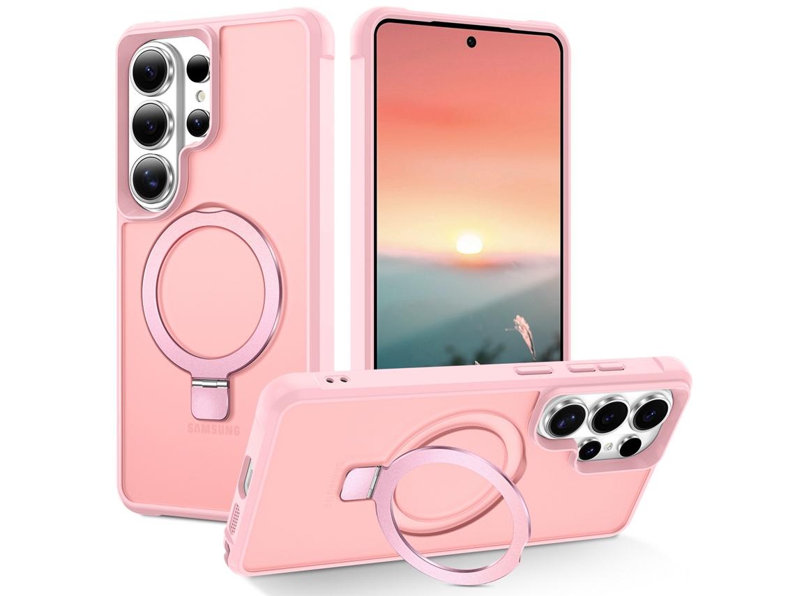 Capa Magsafe Para Samsung Galaxy S26 Ultra Com Suporte Giratório, Rosa Digitallab