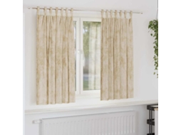 Vidaxl Cortinas De Veludo Com Cortinas 2 Pcs Creme 175 X 140 Cm Veludo