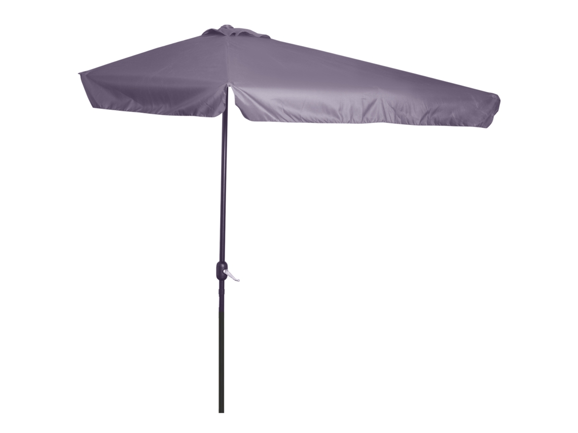 Guarda sol CHEZMOI semicircular de Parede 2,5x2,3m, com Manivela, Metal e Poliéster, Cinza