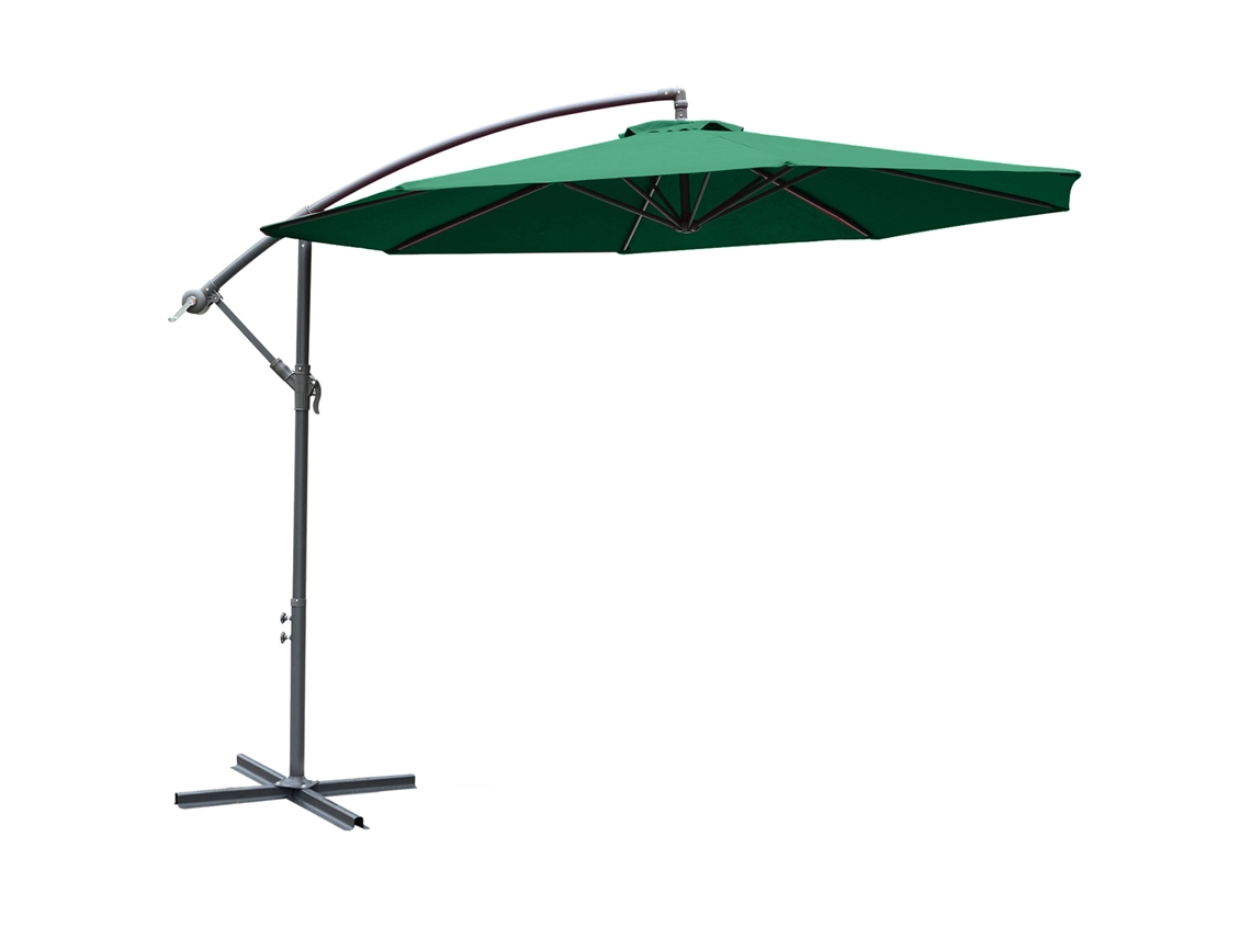 Guarda sol CHEZMOI, jardim, 3x2,5 m, inclinável, base em cruz, manivela, aço e poliéster