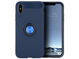 Capa LAXISCREED Apple X Anel Azul Magnética Carro