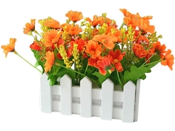 Plantas Artificiais em Vasos, Flores Artificiais Amarelas e Brancas. AQUAFORGE