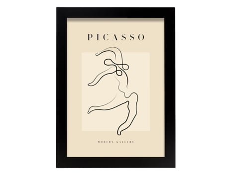 NACNIC Picasso Collection Poster 3 Ilustrações Em Surrealismo E Cubismo Exposição De Arte Para A4 Com Estrutura De Cor De Madeira