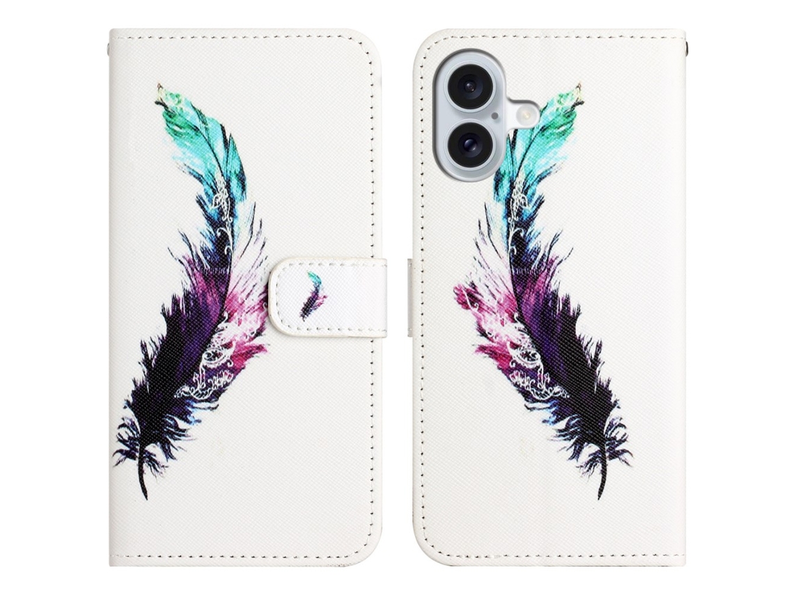 Capa Em Couro Pu Para Apple Iphone 16 - Pena